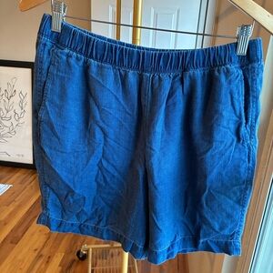 J. Jill Deep Indigo Elastic-Waist Bermuda Shorts